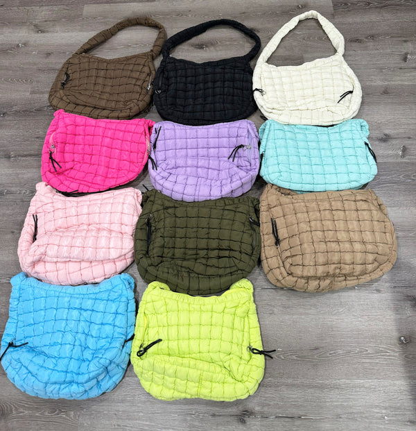 PREMIUM QUILTED CARRYALL CROSSBODY BAG