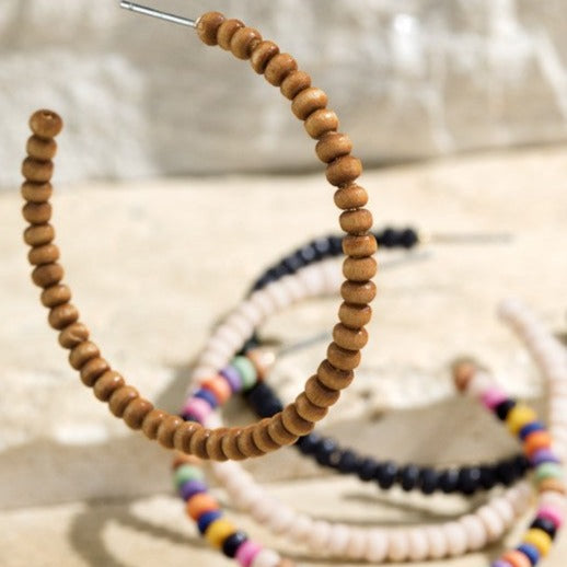 Wood Hoop Earrings