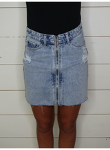 Denim Zip Up Mini Skirt