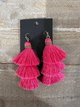 Triple tier tassel earrings