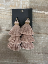 Triple tier tassel earrings