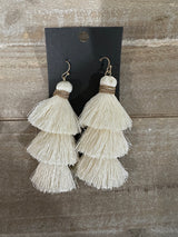 Triple tier tassel earrings