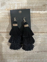 Triple tier tassel earrings