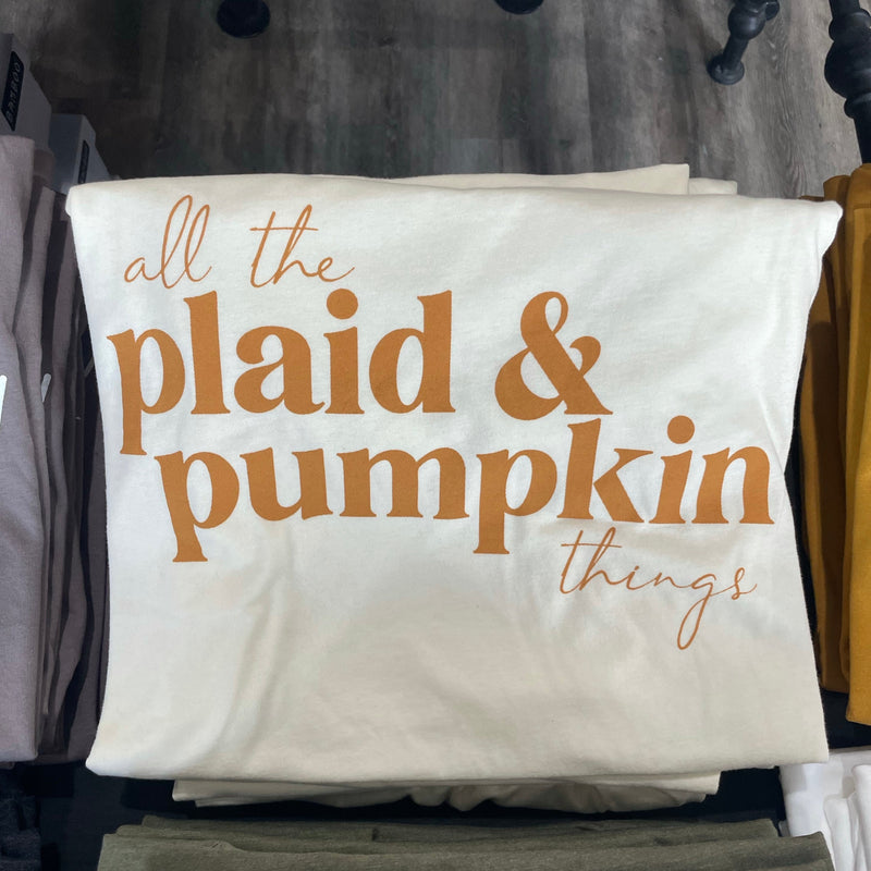 Plaid and Pumpkin Tee